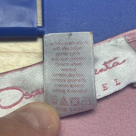 Oscar De La Renta Vintage Silky Coquette Cami Tank Large Lace Trim Satin Layer - Picture 8 of 8